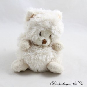 BUKOWSKI Ziggy Cat Peluche Vestito come un Gatto Bianco Crema 14 cm