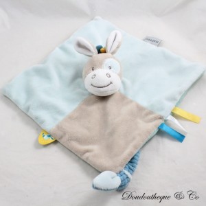 Flaches Kuscheltier Tim Pferd NATTOU Tim & Tiloo blaugrauer Schnullerclip 25 cm