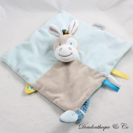 Flaches Kuscheltier Tim Pferd NATTOU Tim & Tiloo blaugrauer Schnullerclip 25 cm Flaches Kuscheltier Tim Pferd NATTOU Tim & Tiloo blaugrauer Schnullerclip 25 cm