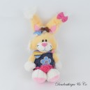 Peluche Lapin Mimihopps DIDDL jaune robe jean fleur brodée 20 cm