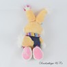 Peluche Lapin Mimihopps DIDDL jaune robe jean fleur brodée 20 cm