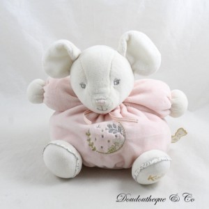 KALOO Maus Kuscheltier Bead Patapouf pink weiß Stickerei 25 cm