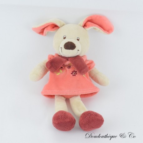Ausgestopftes Kaninchen VETIR Gemo Kleid rosa Blumen 25 cm Ausgestopftes Kaninchen VETIR Gemo Kleid rosa Blumen 25 cm
