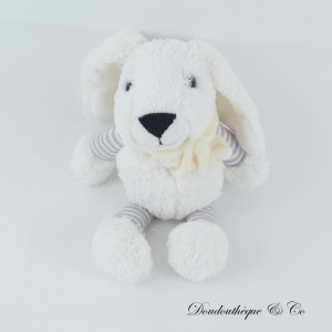 CMP Sciarpa Peluche Coniglio Vars Zampe Striate Bianco e Marrone Chiaro Keepsake 28 cm