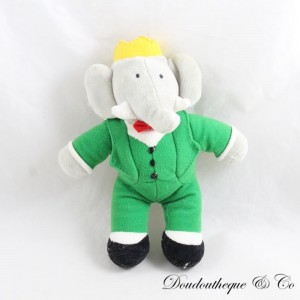 Peluche éléphant Babar AJENA Nounours vert et gris