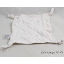 VERTBAUDET quadratisches flaches Kuscheltier weiß rosa Muster