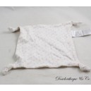VERTBAUDET quadratisches flaches Kuscheltier weiß rosa Muster