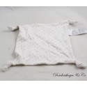 VERTBAUDET quadratisches flaches Kuscheltier weiß rosa Muster