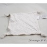 VERTBAUDET quadratisches flaches Kuscheltier weiß rosa Muster