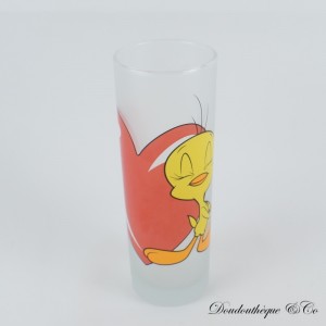 Glas Tall Tweety WARNER BROS Tweety und Grosminet Rotes Herz Valentinstag 16 cm