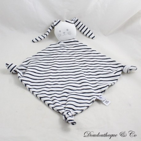 Flaches Kaninchen Kuscheltier PETIT BATEAU gestreift marineblau und weiß Diamant 36 cm Flaches Kaninchen Kuscheltier PETIT BATEAU gestreift marineblau und weiß Diamant 36 cm
