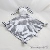 Flaches Kaninchen Kuscheltier PETIT BATEAU gestreift marineblau und weiß Diamant 36 cm
