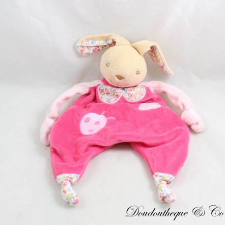 Flaches Kaninchen Kuscheltier QUE DU BONHEUR pink Flaches Kaninchen Kuscheltier QUE DU BONHEUR pink