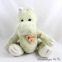 Nilpferd Plüsch TRUDI Bussi grüne Dinosaurier Halskette Holz Herz 18 cm