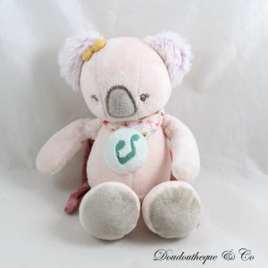 Musikalischer Plüsch Iris Koala NATTOU Iris und Lali rosa geblümtes Bandana Musiknote 20 cm