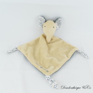 Flaches Elefanten-Kuscheltier ENVIE DE FRAISES grau und beige Diamant 35 cm