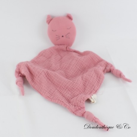 Flaches Katzenkuscheltier FRISETTE rosa Pucktuch Dreieck Form 43 cm Flaches Katzenkuscheltier FRISETTE rosa Pucktuch Dreieck Form 43 cm