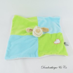 Flaches Hundekuscheltier CP INTERNATIONAL grün und blau 29 cm