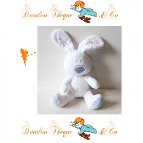 Doudou plat Poussin L'ENFANT DO 3 SUISSES carré jaune orange 25 cm