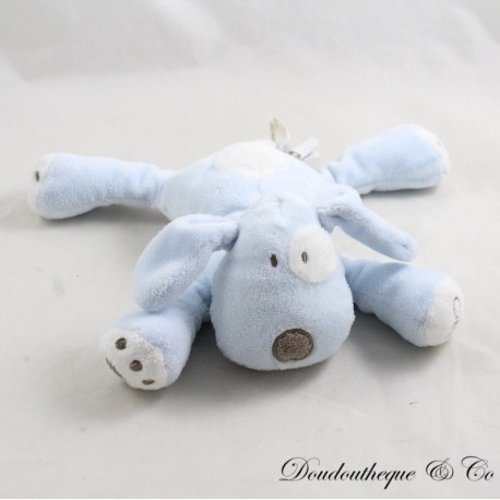 Peluche chien OBAIBI allongé bleu Peluche chien OBAIBI allongé bleu