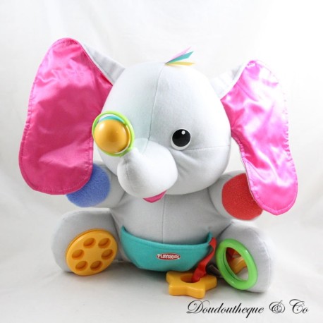 Vintage PLAYSKOOL Grau Rosa Grün Tasche Elefant Sensorischer Plüsch 30 cm Vintage PLAYSKOOL Grau Rosa Grün Tasche Elefant Sensorischer Plüsch 30 cm