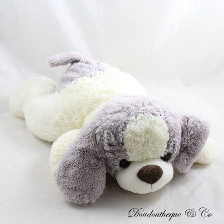 GIPSY Hund Plüsch länglich grau weiß creme lange Haare 42 cm GIPSY Hund Plüsch länglich grau weiß creme lange Haare 42 cm