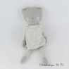 Stoffkatze ATMOSPHERA grau gelb Stern Blumenkleid 34 cm