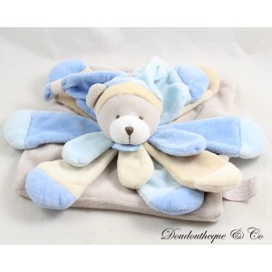 Flaches Bär Kuscheltier DOUDOU ET COMPAGNIE Sammler puderblau DC2380 20 cm