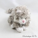 Mini Plüschkatze BUKOWSKI Kätzchen grau weiß Schleife Organza weich 10 cm