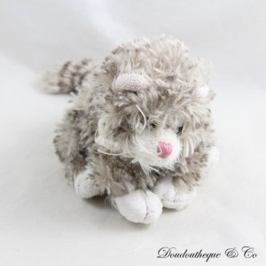 Mini Plüschkatze BUKOWSKI Kätzchen grau weiß Schleife Organza weich 10 cm