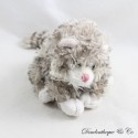 Mini Plüschkatze BUKOWSKI Kätzchen grau weiß Schleife Organza weich 10 cm