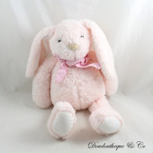 Ausgestopftes Kaninchen ATMOSPHERA rosa Schleife am Hals 34 cm