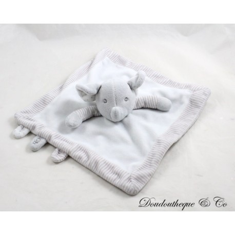 OBAIBI Elefant Flachdecke Grau Weiß Lila Streifen 25 cm OBAIBI Elefant Flachdecke Grau Weiß Lila Streifen 25 cm
