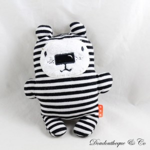 HEMA Gestreifter Bär Plüsch Schwarz und Weiß Kaninchen Katze Stoffglocke 20 cm