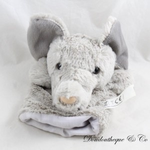 Doudou marionnette éléphant TOBAR gris