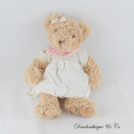 LOUISE MANSEN weißes Plüschkleid mit Bär und langen Haaren 26 cm LOUISE MANSEN weißes Plüschkleid mit Bär und langen Haaren 26 cm