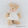 LOUISE MANSEN weißes Plüschkleid mit Bär und langen Haaren 26 cm