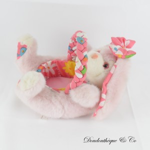 Vintage weiß und rosa NO BRAND Hasenkorb Plüsch 20 cm