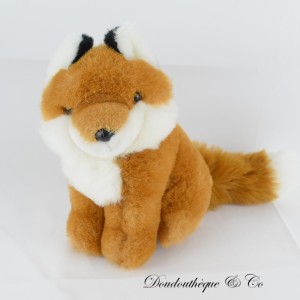 IKEA rotes und weißes Fuchs Plüschtier glänzendes Haar sitzend 25 cm