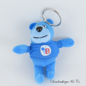 Plüsch Bär Schlüsselanhänger BUTAGAZ MCM Production blau weiß 12 cm