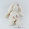 MOULIN ROTY Musical Kaninchen Plüsch Heidelbeere & Kapuzinerkresse Weiß und Rosa 33 cm