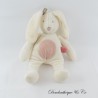 MOULIN ROTY Musical Kaninchen Plüsch Heidelbeere & Kapuzinerkresse Weiß und Rosa 33 cm