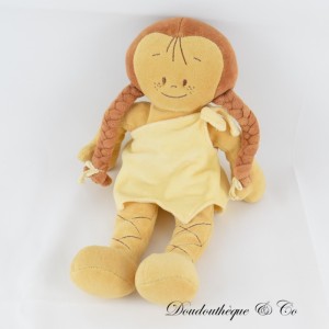 NOUKIE'S braune indische Puppe Plüschtier mit Zöpfen 30 cm