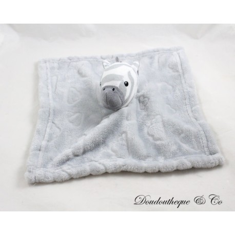 Doudou flaches Zebra PRIMARK BABY Glocke Samt grau 30 cm