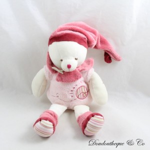Kuscheltier Minouchette Katze DOUDOU ET COMPAGNIE rosa Mütze Les Z'amigolos 26 cm