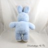 Vintage Stoffhase Teddybär Blau Weiß Plastikaugen 38 cm