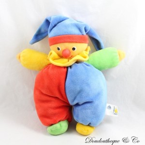 Vintage Clown Elf Kuscheltier BABYSUN Glocke rot grün blau 24 cm