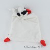Flaches Kuscheltier Storch Elsass weiß schwarz 4 Knoten 28 cm