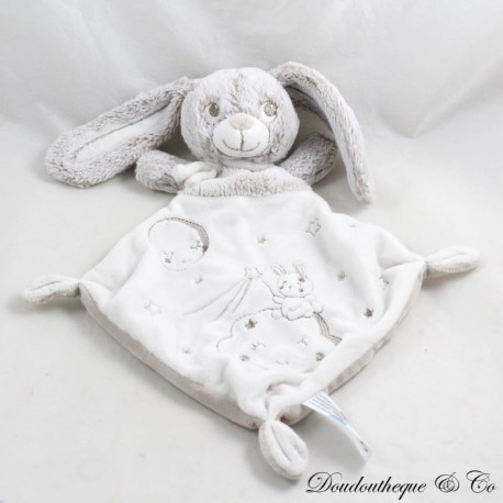 Doudou plat lapin SIMBA TOYS losange chiné beige lune nuage étoiles 30 cm Doudou plat lapin SIMBA TOYS losange chiné beige lune nuage étoiles 30 cm