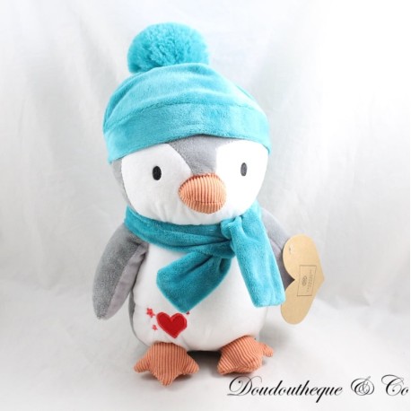 Pinguin Plüsch FRANCOISE SAGET grauer Schal Pinguin Plüsch FRANCOISE SAGET grauer Schal
